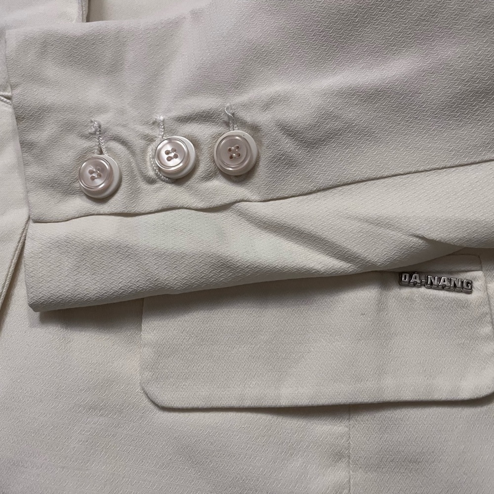 🎉HP!🎉 NWT Da-Nang Eggshell white cotton/silk blazer. Size Small 🕊️ - Picture 11 of 12